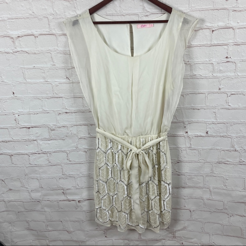 New with tags candies cream sequin flapper dress